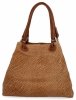 Stylowa Torebka Skórzana Shopper Bag Ruda